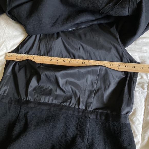 NWT Lafayette 148 NY 14W 100% Wool A-Line Sheath Midi 3/4 Sleeve Dress Black - Picture 14 of 16